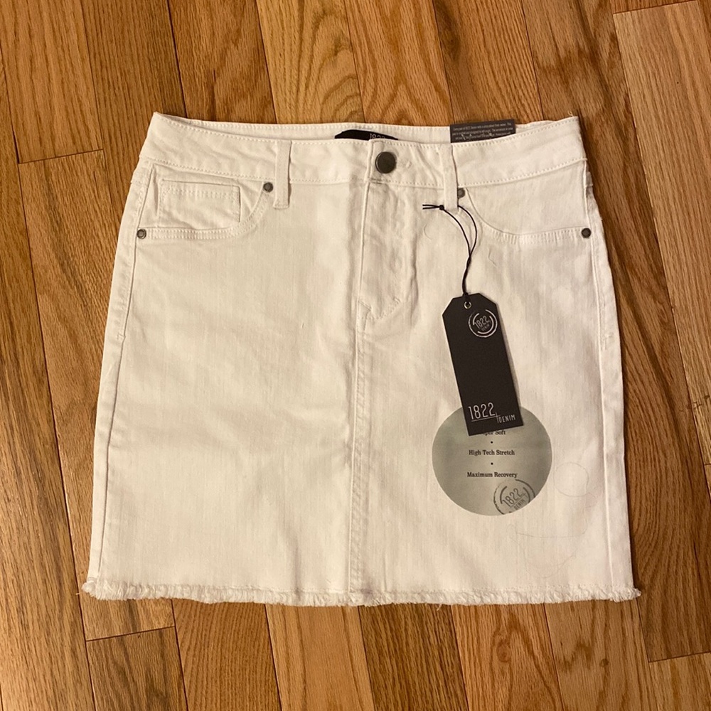 COPY - 1822 White Denim Skirt